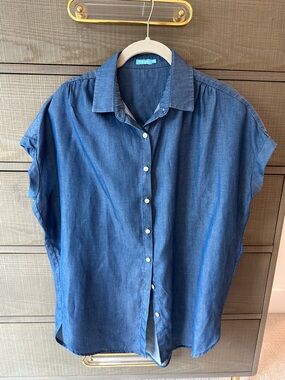 J. McLaughlin chambray Button-Up Shirt - Blue